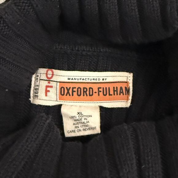 Oxford-Fulham 100% Cotton Men’s XL Ribbed Knit Turtleneck Sweater - Picture 3 of 6